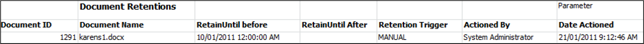 Audit Document Retention XLS