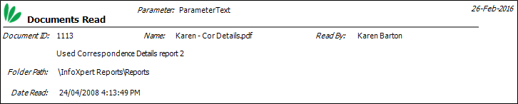 documents read