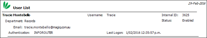 User List