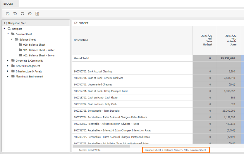 budget footer
